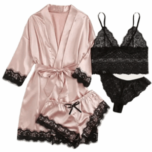 4-delig pyjamaset roze
